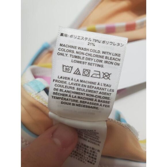 Crewcuts Girls Pastel Striped UPF 50 Bikini Top NWT Size 6/7 - Picture 4 of 5